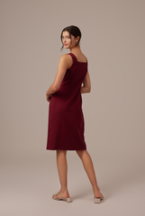 Aiko Button Dress in Plum