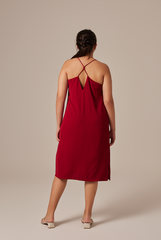 Gloria Halter Neck Dress in Maroon