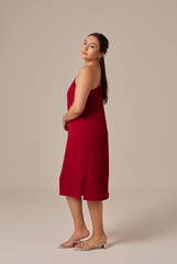 Gloria Halter Neck Dress in Maroon