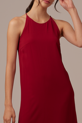 Gloria Halter Neck Dress in Maroon
