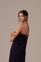 Gloria Halter Neck Dress in Navy Blue