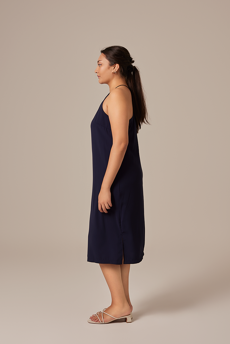 Halter Neck Dress in Navy