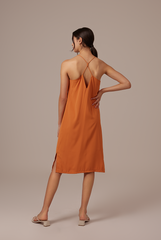 Gloria Halter Neck Dress in Orange