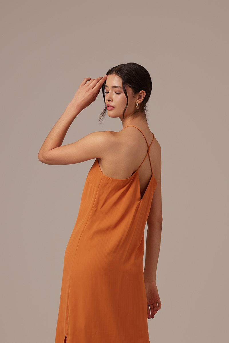 Gloria Halter Neck Dress in Orange