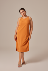Gloria Halter Neck Dress in Orange