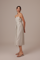 Leah Textured Midi Dress in Willow