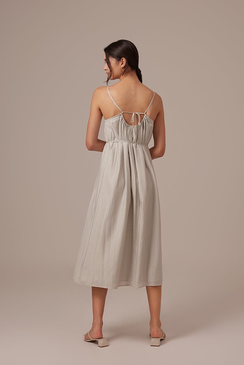 Leah Textured Midi Dress in Willow