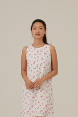 Adelyn Embroidery Shift Dress in Raspberry