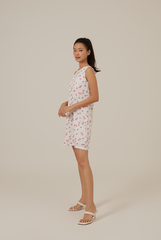 Adelyn Embroidery Shift Dress in Raspberry