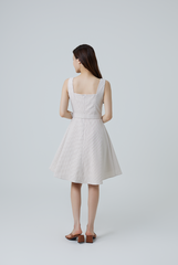 Darby Gingham Skater Dress in Ash