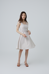 Darby Gingham Skater Dress in Ash