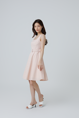 Darby Gingham Skater Dress in Pink