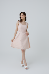 Darby Gingham Skater Dress in Pink
