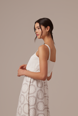 Serena Abstract Dress in White