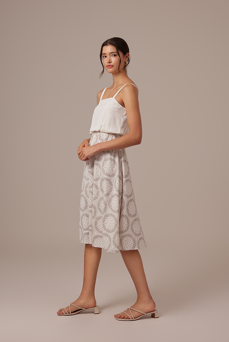 Serena Abstract Dress in White