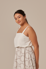 Serena Abstract Dress in White