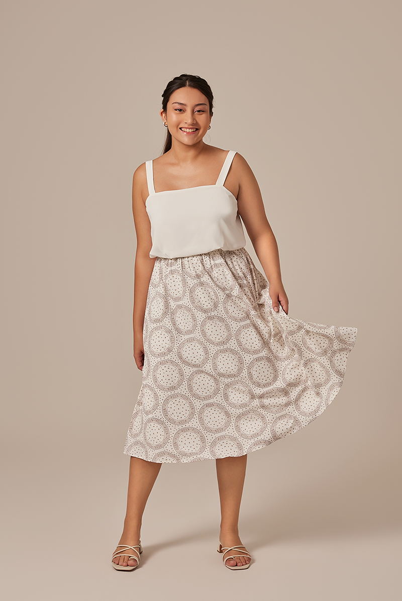 Serena Abstract Dress in White