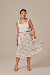 Serena Abstract Dress in White