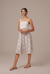 Serena Abstract Dress in White