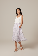 Jelina V-Neck Floral Dress in Lilac