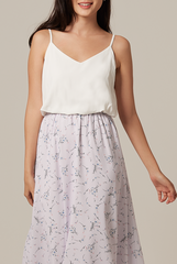Jelina V-Neck Floral Dress in Lilac