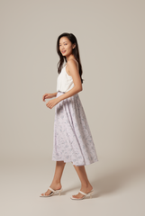 Jelina V-Neck Floral Dress in Lilac