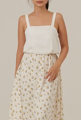Amor Floral Sleeveless Dress in White