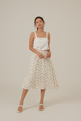 Amor Floral Sleeveless Dress in White