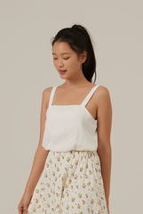 Amor Floral Sleeveless Dress in White