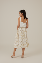 Amor Floral Sleeveless Dress in White