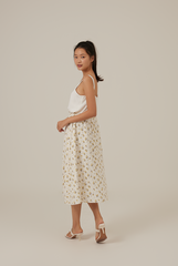 Amor Floral Sleeveless Dress in White