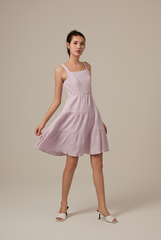 Vivalyn Textured Tiered Dress in Lavender