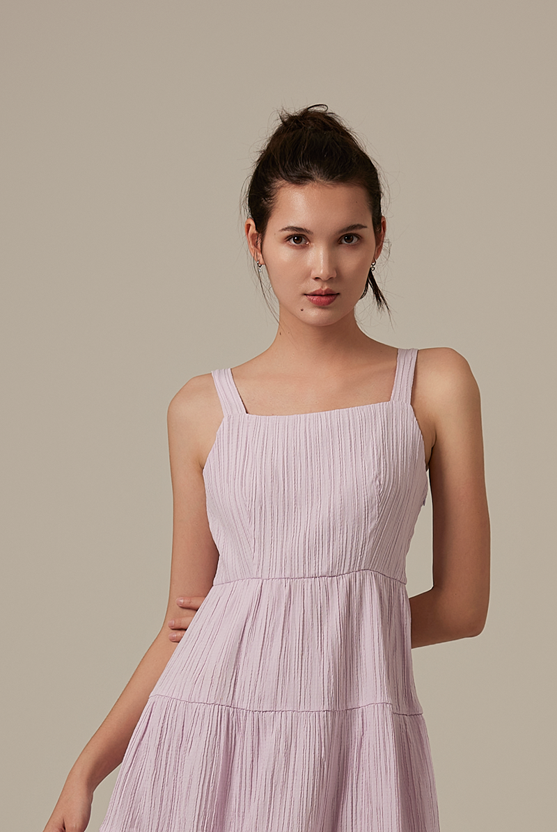 Vivalyn Textured Tiered Dress in Lavender