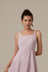 Vivalyn Textured Tiered Dress in Lavender