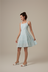 Vivalyn Textured Tiered Dress in Light Blue