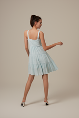 Vivalyn Textured Tiered Dress in Light Blue