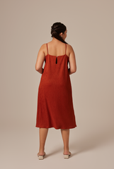 Shanelle Ribbed Dress in Chestnut