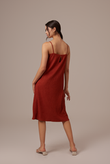 Shanelle Ribbed Dress in Chestnut