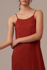 Shanelle Ribbed Dress in Chestnut