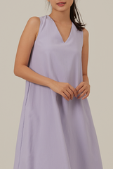 Tinlyn Ribbon V-neck Dress in Lilac