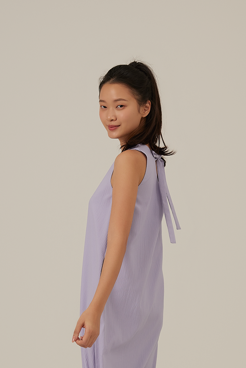 Tinlyn Ribbon V-neck Dress in Lilac