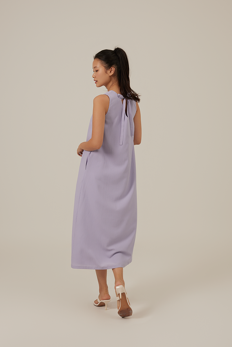 Tinlyn Ribbon V-neck Dress in Lilac