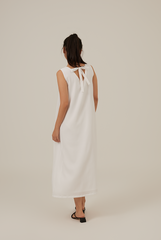 Tinlyn Ribbon V-neck Dress in White
