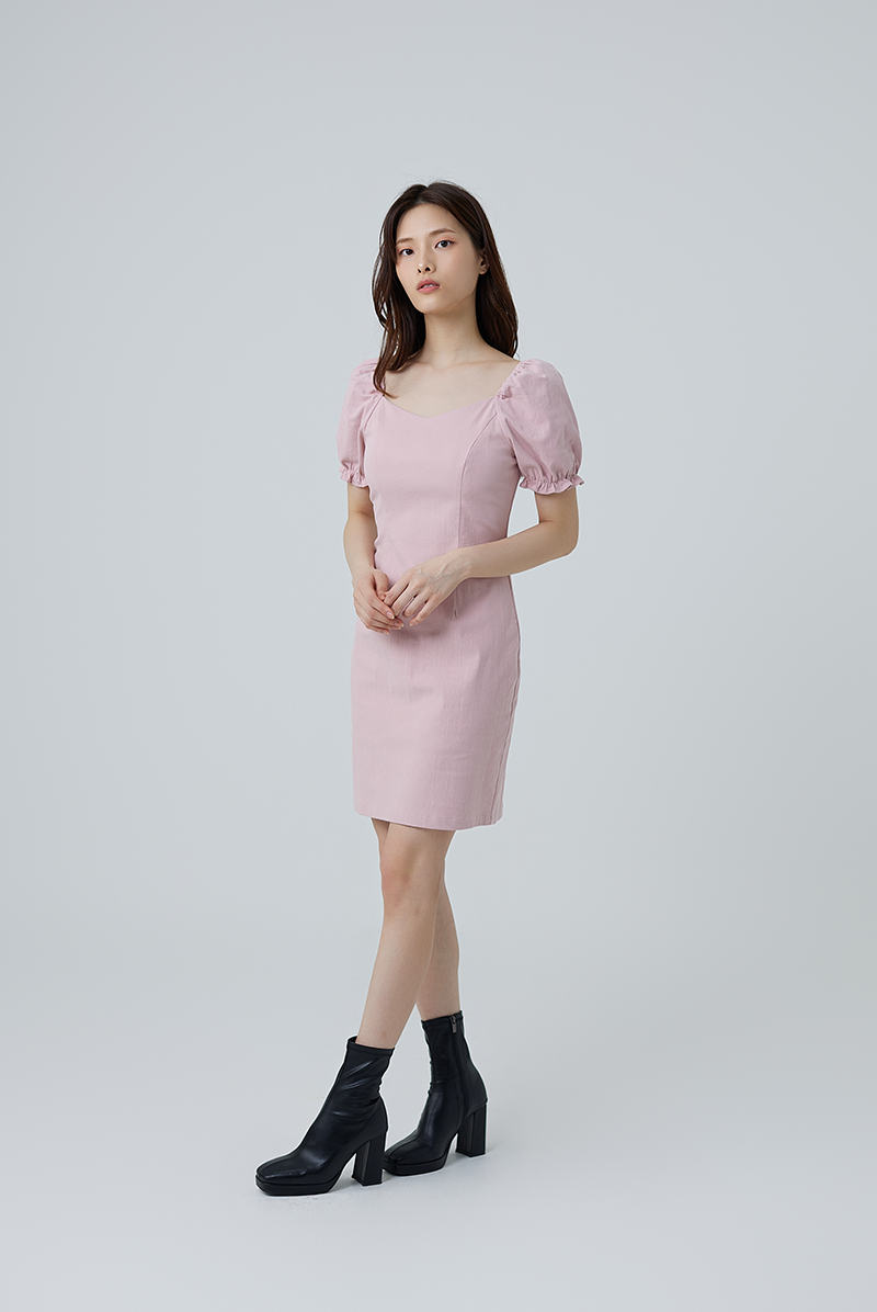 Dove Sweetheart Bodycon Dress in Blush