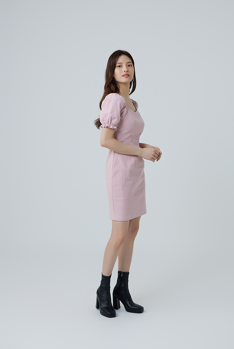 Dove Sweetheart Bodycon Dress in Blush