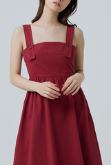 Asha Utility Dress in Maroon