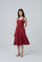 Asha Utility Dress in Maroon