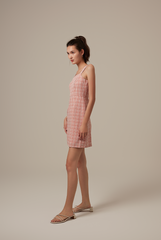 Sierra Plaid Sleeveless Dress in Rose