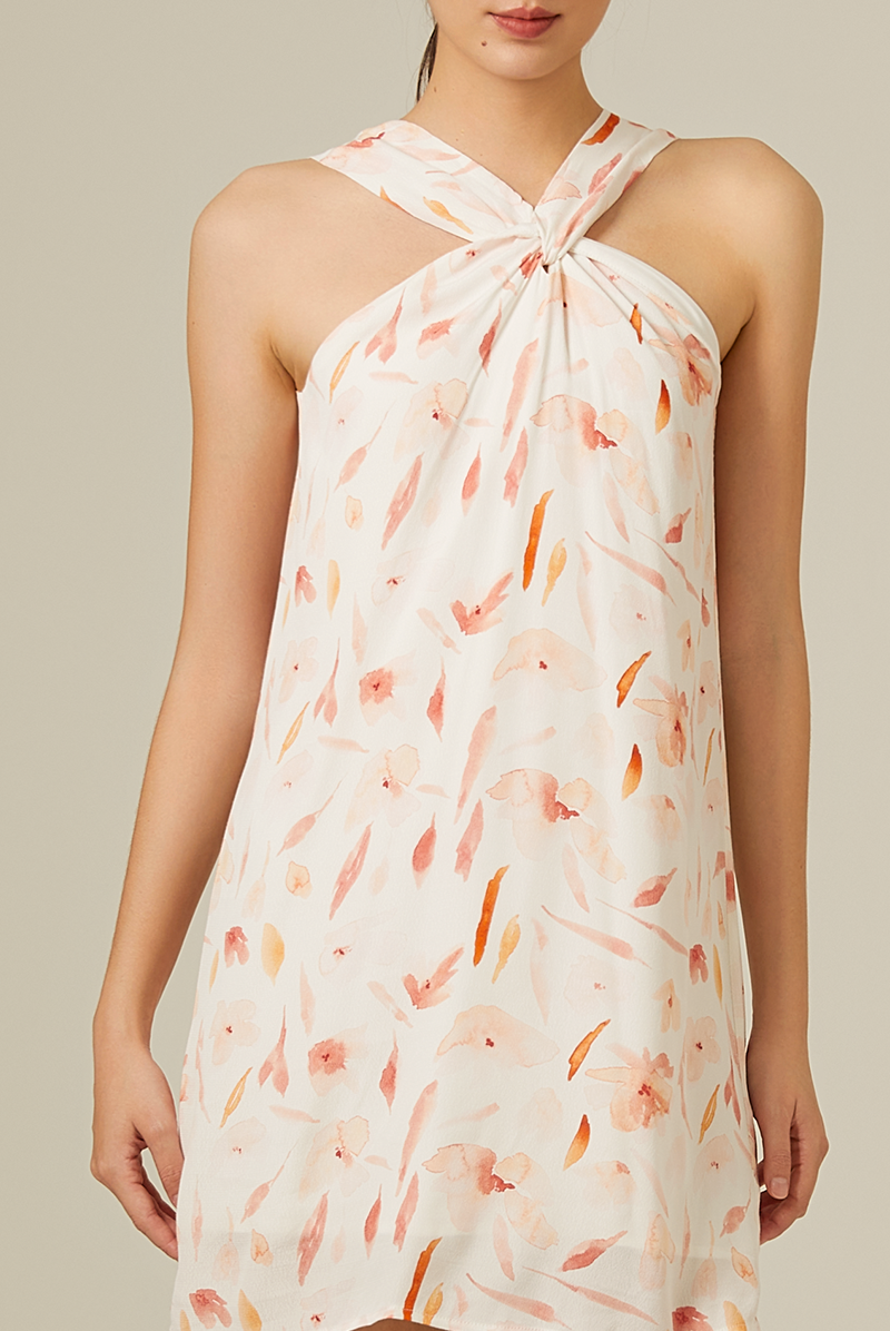 Floreyn Floral Criss Cross Dress in White