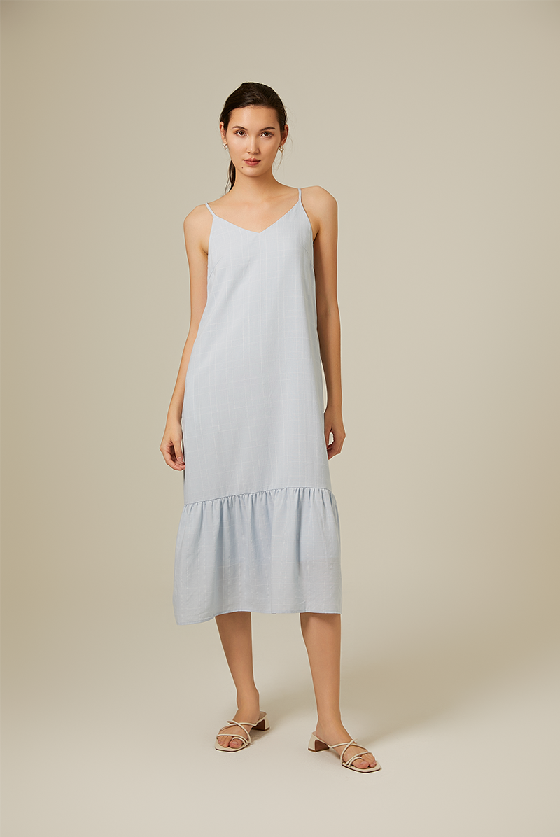 Alexandra Dropwaist Dress in Baby Blue